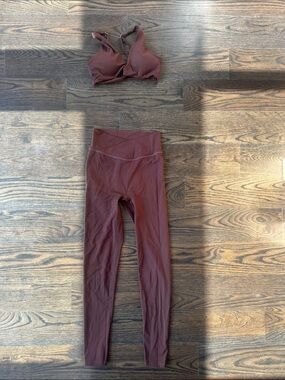 High-Waist Womens Leggings in Deep Brown